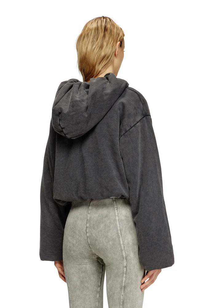 Cropped zip-up hoodie