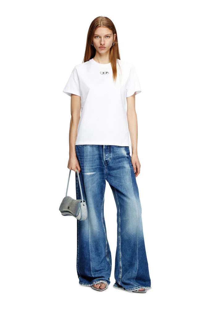 Regular fit T-shirt with cut-out Oval D