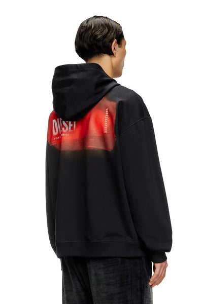 Hoodie with runway set print