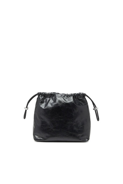 Scrunch-D-Bucket bag in shiny wrinkled leather