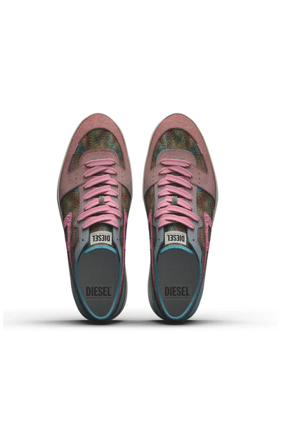 S-Leroji D-Glittered-logo nylon and suede sneakers