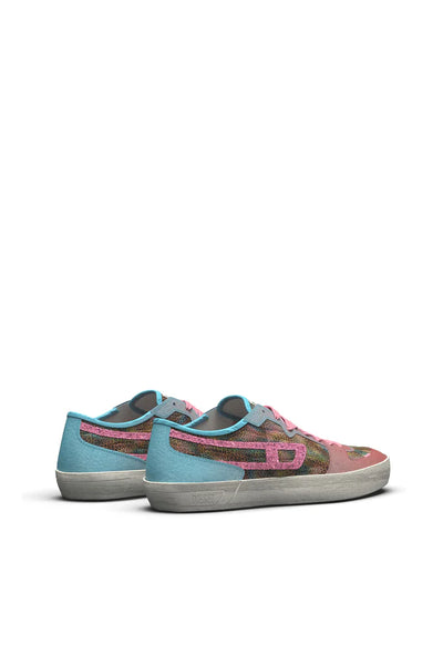 S-Leroji D-Glittered-logo nylon and suede sneakers