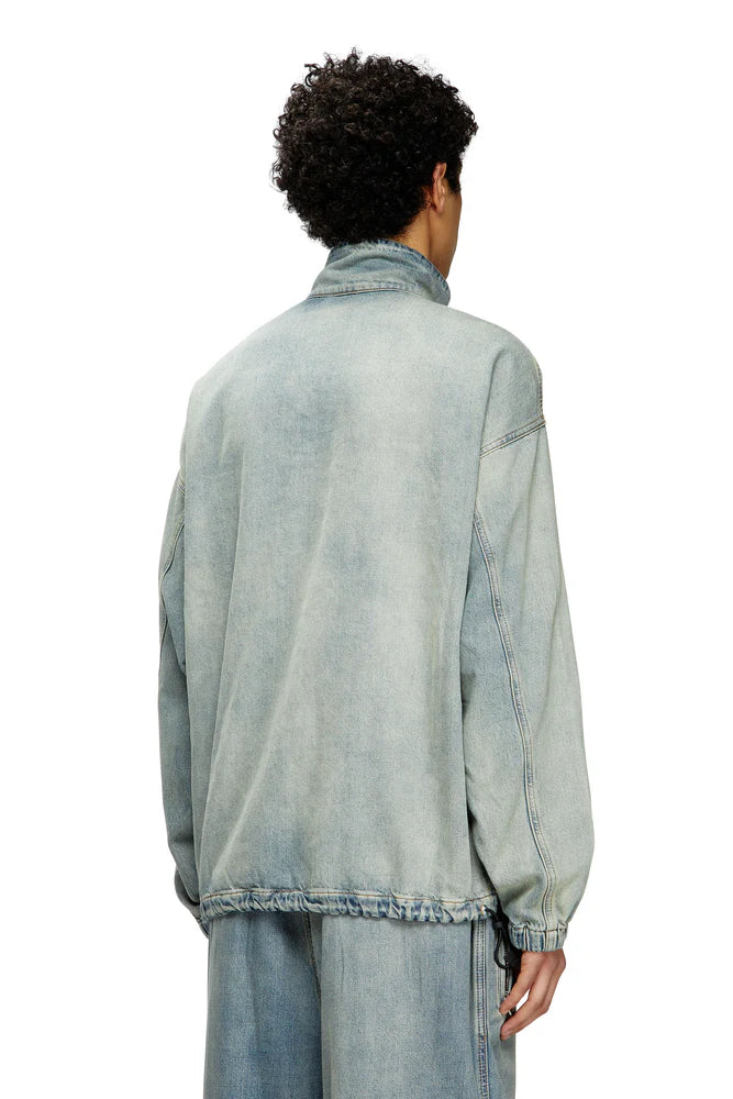 Denim pullover in light bicolour denim