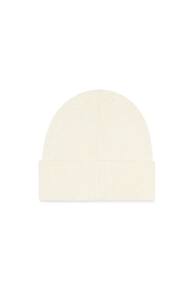 Ribbed beanie with D embroidery