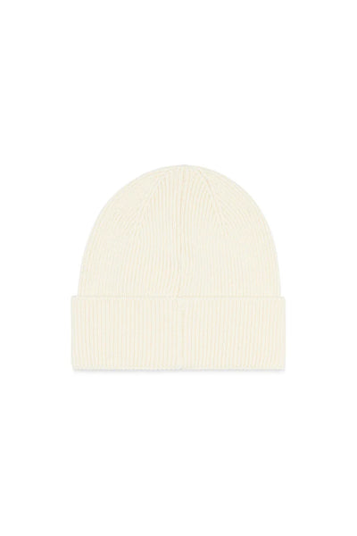 Ribbed beanie with D embroidery
