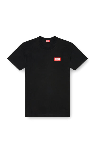 T-shirt with jacquard logo patch
