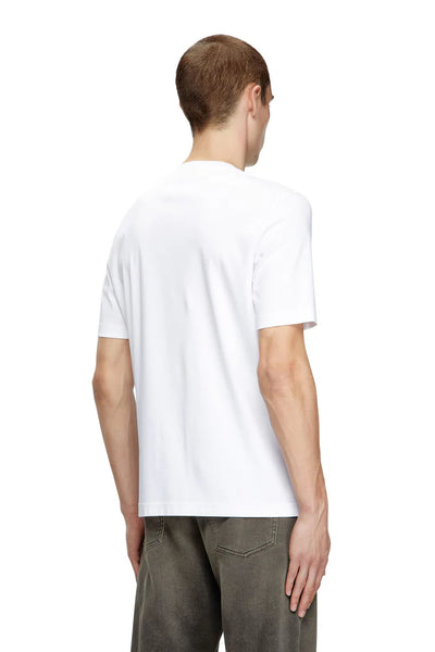 Mercerized cotton T-shirt with tonal logo