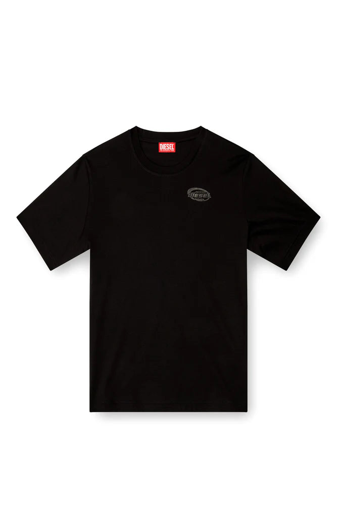 Mercerized cotton T-shirt with tonal logo