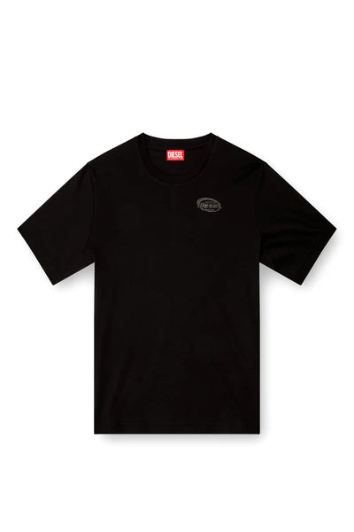 Mercerized cotton T-shirt with tonal logo