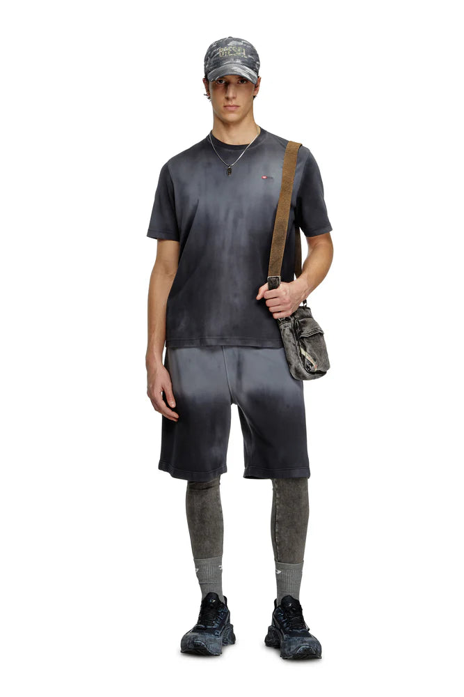 Faded T-shirt with micro logo embroidery