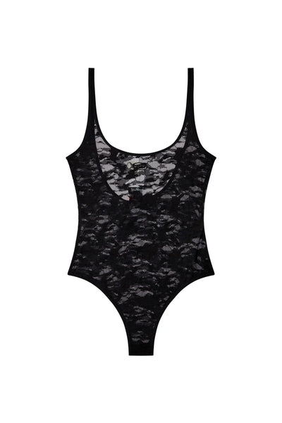 Camo lace bodysuit with Oval D embroidery