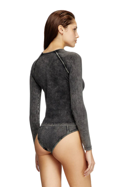 Long-sleeve T-shirt in denim-effect jersey