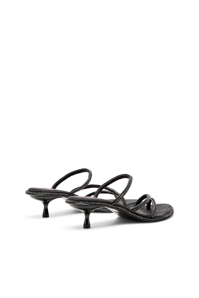 D-Havanna-Kitten-heel mules in crystal denim