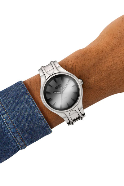 Streamline three-hand stainless steel watch