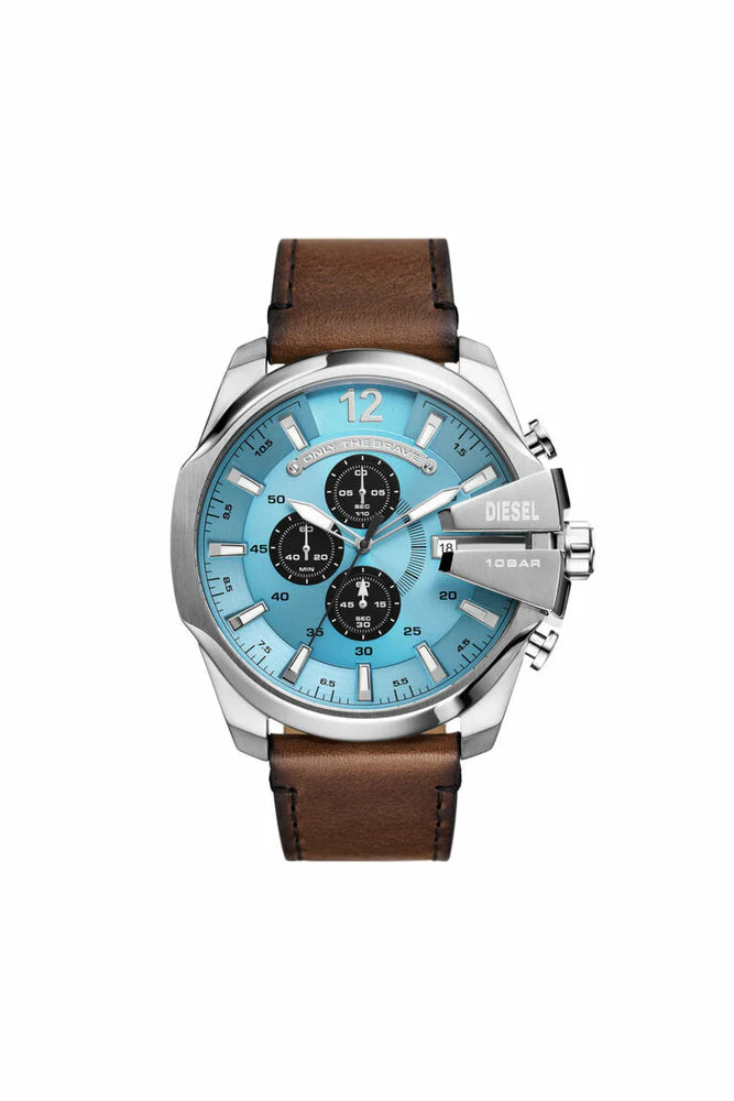 Mega Chief chronograph brown leather watch