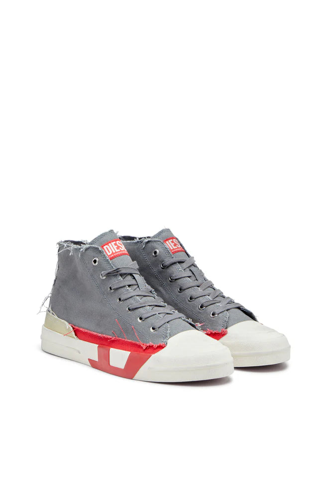 S-D-Verse-Dirty-effect high-top canvas sneakers