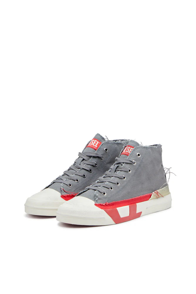 S-D-Verse-Dirty-effect high-top canvas sneakers