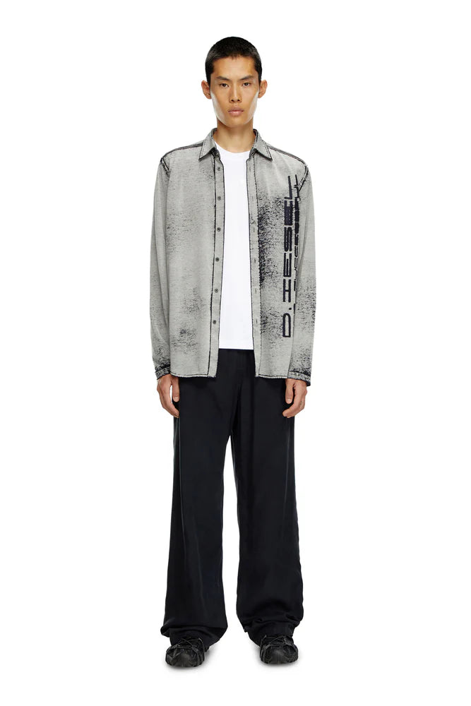 Mercerised cotton T-shirt with tonal logo