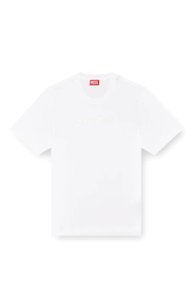Mercerised cotton T-shirt with tonal logo