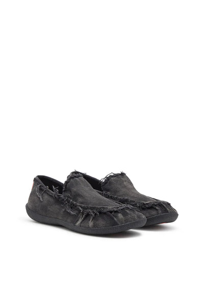 D-Shock-Distressed denim loafers