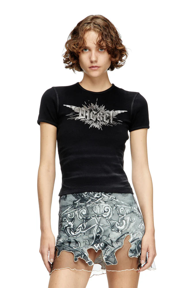 T-shirt with winged Diesel foil print