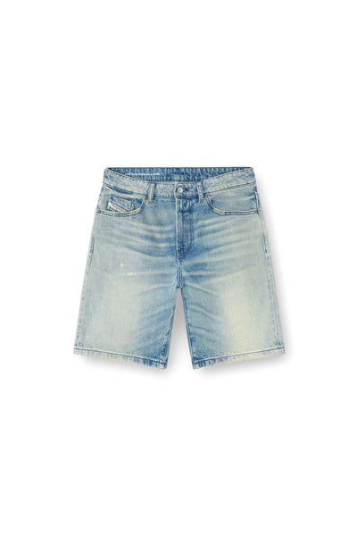 Slim shorts in worn-effect denim
