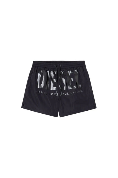 Mid-length swim shorts with maxi logo
