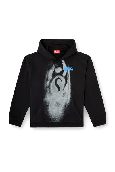 Hoodie with spray-effect print
