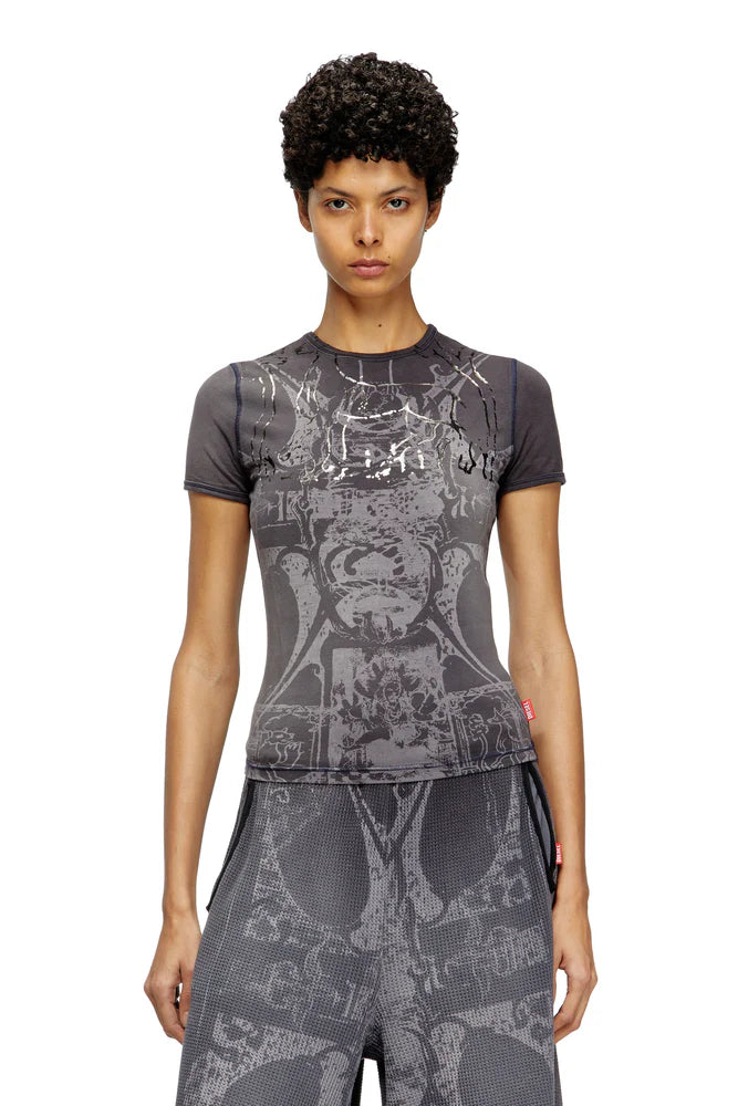 T-shirt with foil print