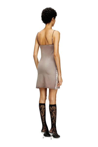 Mini dress with foil print