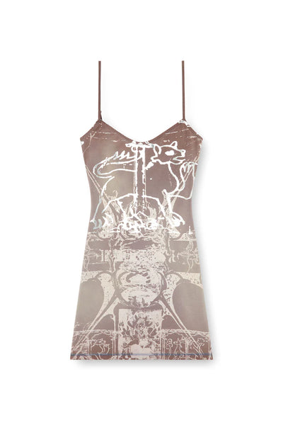 Mini dress with foil print