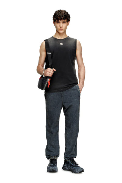 Faded tank top with cut-out Oval D