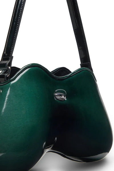 Double-D-Rigid shoulder bag in dégradé glossy PU