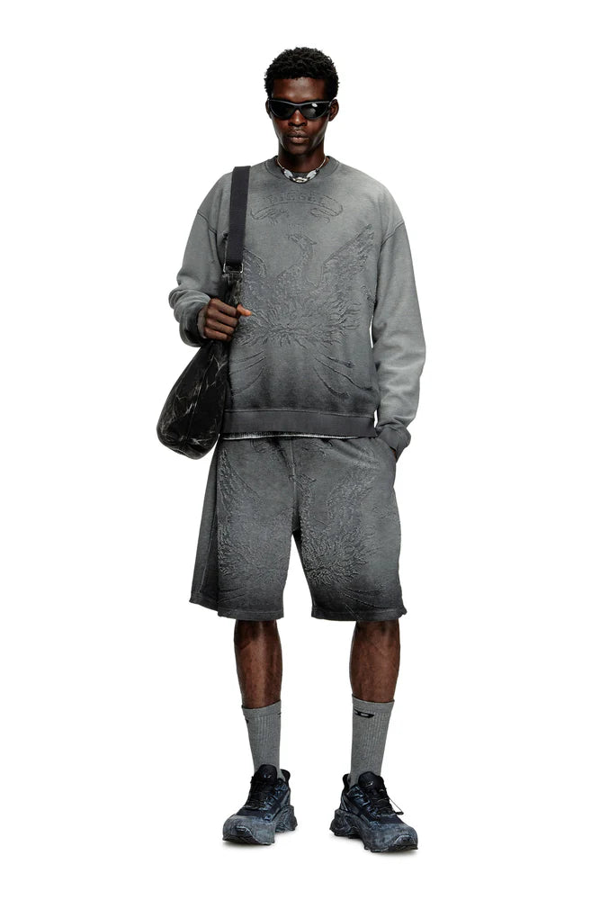 Faded sweatshirt with devoré Phoenix logo