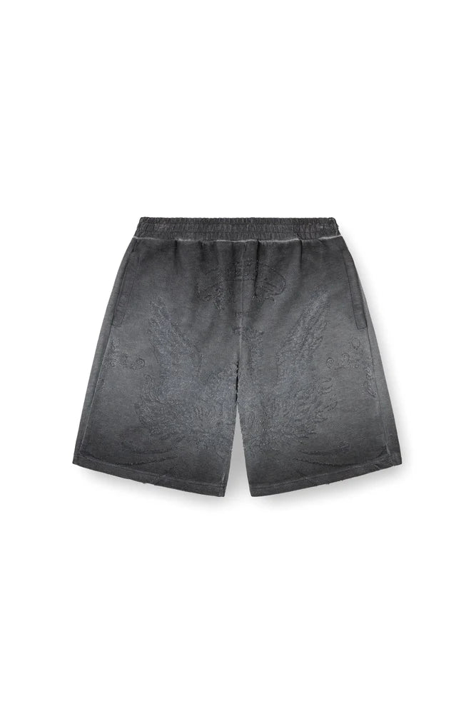 Sweat shorts with phoenix devoré