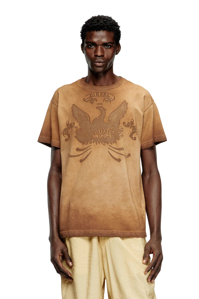 T-shirt with phoenix devoré