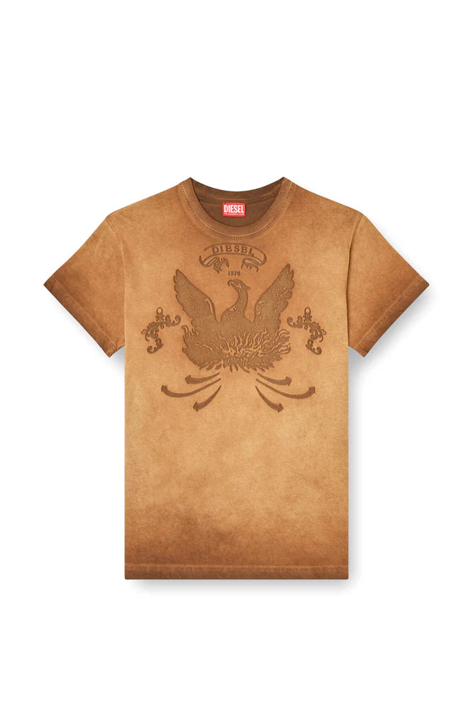 T-shirt with phoenix devoré