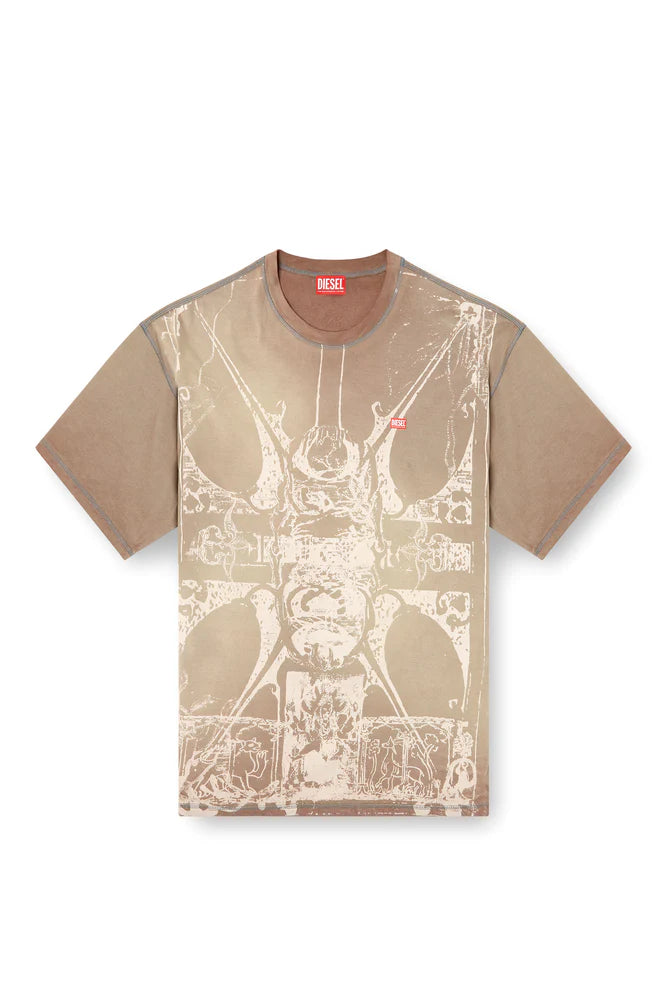 T-shirt with tonal medieval print
