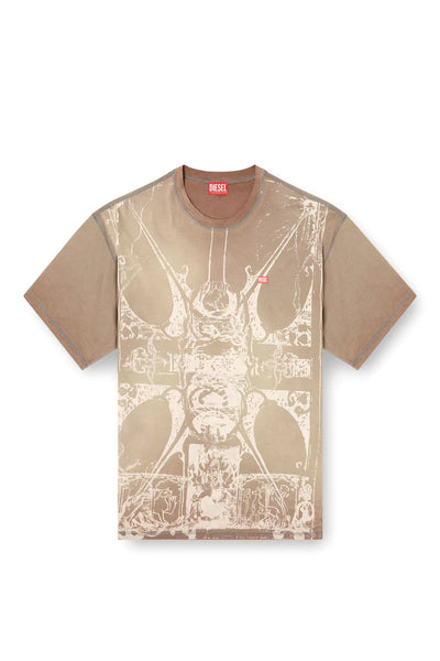 T-shirt with tonal medieval print