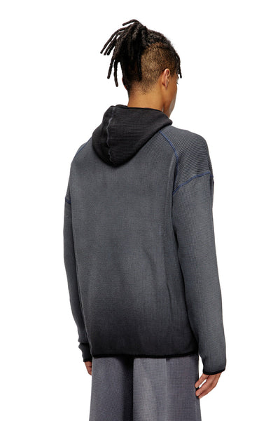 Faded waffle hoodie with graphic print