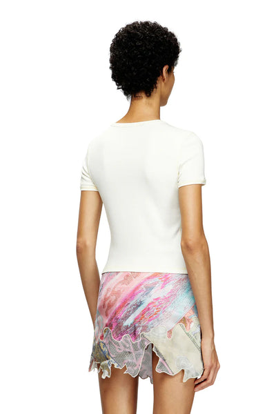 Ribbed T-shirt with watercolour heart D