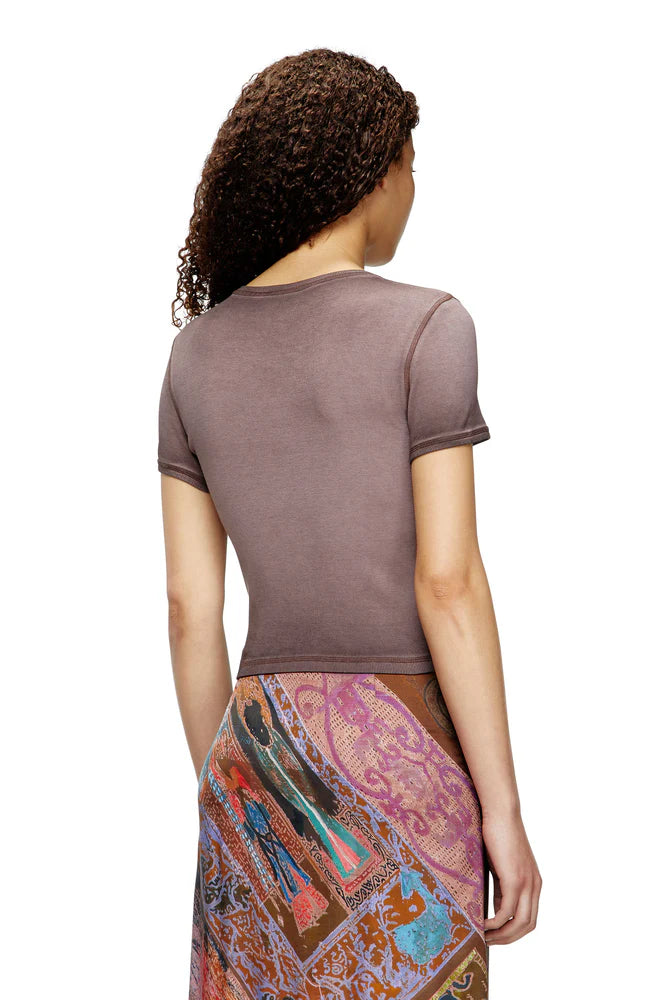 Ribbed T-shirt with watercolour heart D