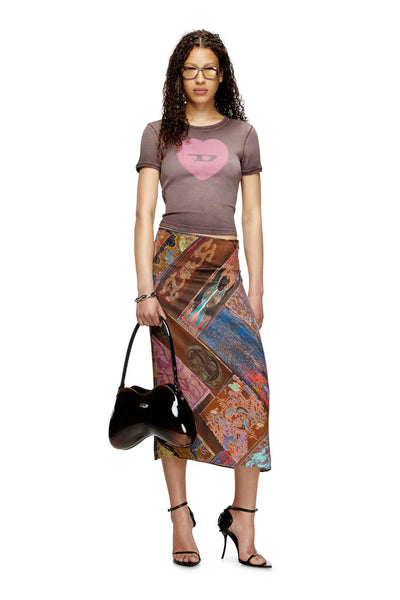 Ribbed T-shirt with watercolour heart D