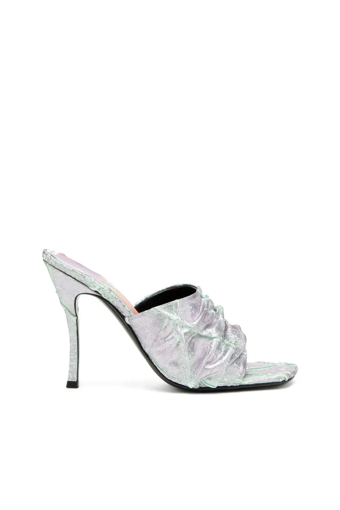 D-Sydney-Mule sandals in shimmering denim