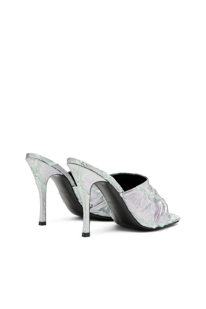 D-Sydney-Mule sandals in shimmering denim