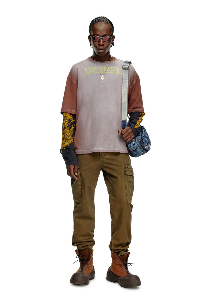 Pants in faded peachskin twill