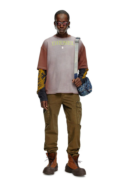 Pants in faded peachskin twill