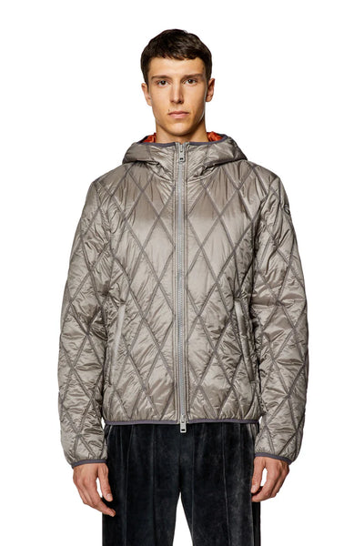 Hooded jacket in quilted nylon