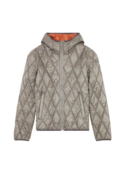 Hooded jacket in quilted nylon