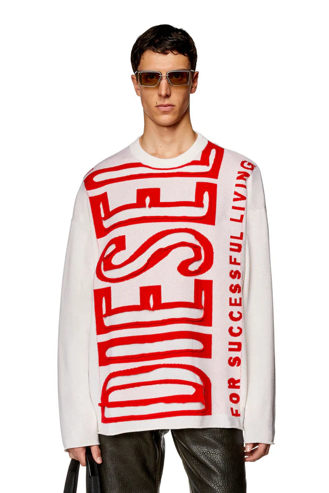 Wool jumper with peel-off Super Logo